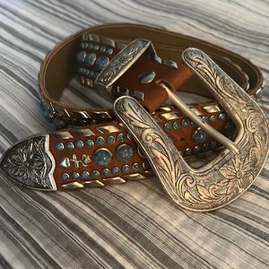 Kippys turquoise, and leather belt.